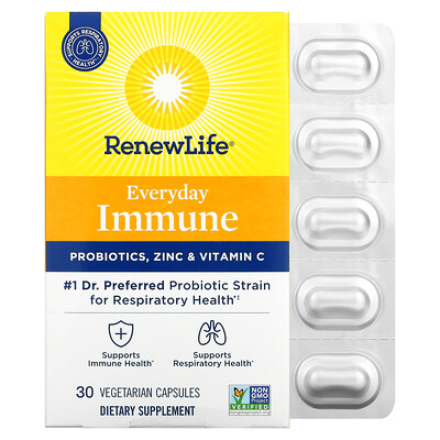 

Renew Life Everyday Immune пробиотики цинк и витамин C 30 вегетарианских капсул