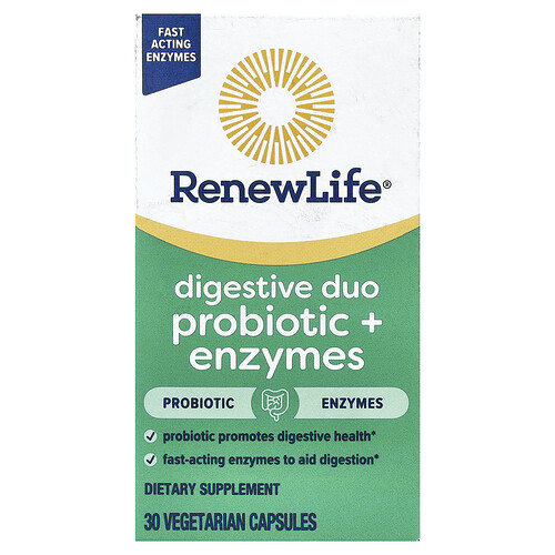 Renew Life, Verdauungs-Duo Probiotikum + Enzyme, 30 vegetarische Kapseln