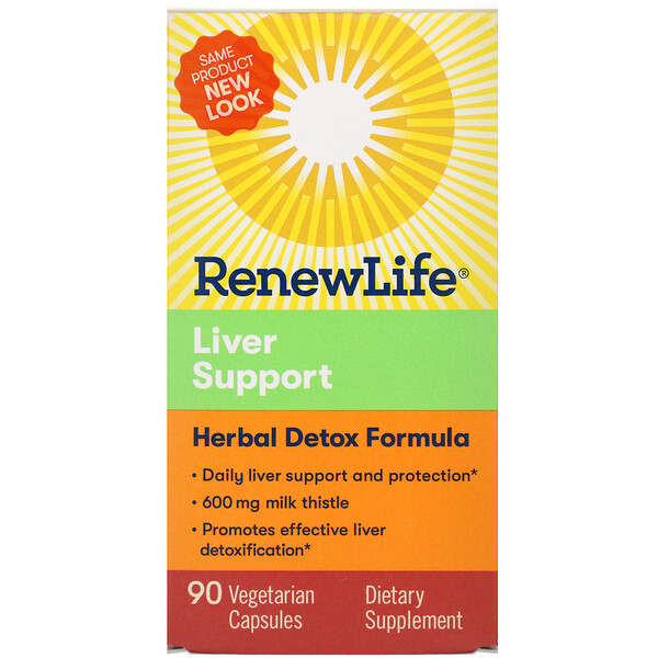 Renew Life‏, Liver Support, Herbal Detox Formula, 90 Vegetarian Capsules