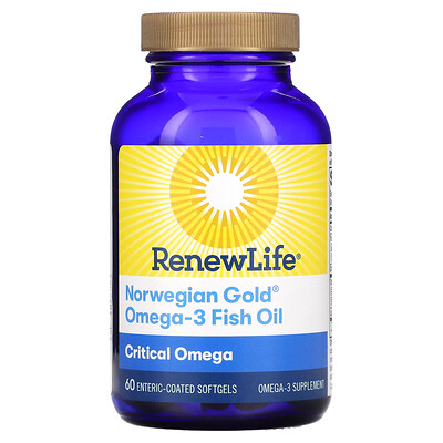 Renew Life Critical Omega ультраконцентрат омега кислот натуральный вкус апельсина 60 мягких таблеток покрытых кишечнорастворимой оболочкой