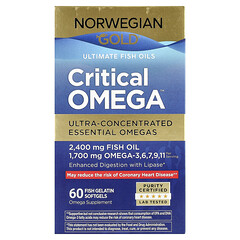 Norwegian Gold®, риб’ячий жир Critical Omega™, 60 капсул із риб’ячого желатину