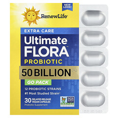 Go-Pack Extra Care, пробіотик Ultimate Flora™, 50 млрд КУО, 30 веганських капсул із відстроченим вивільненням