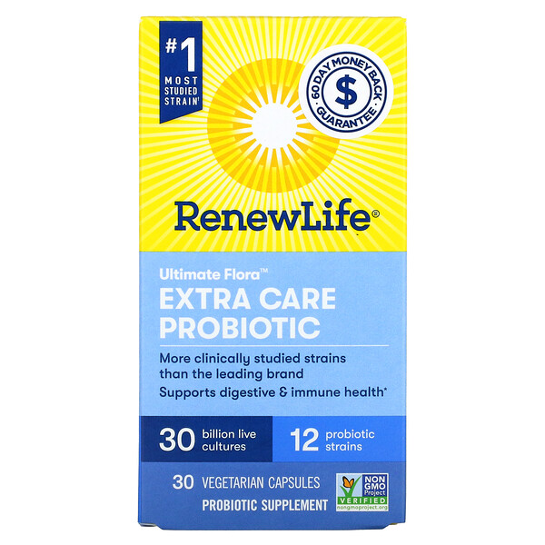 Renew Life‏, Ultimate Flora Extra Care Probiotic, 30 Billion CFU, 30 Vegetarian Capsules