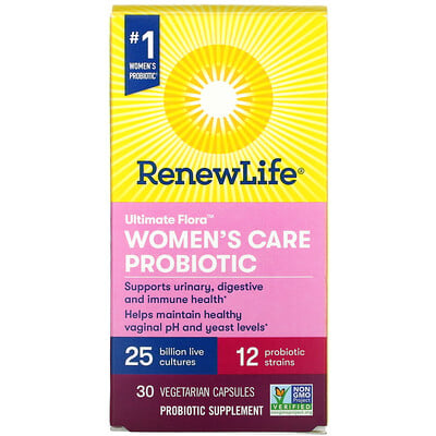 Renew Life Ultimate Flora, Women's Care Probiotic, 25 Billion Live Cultures, 30 Vegetarian Capsules