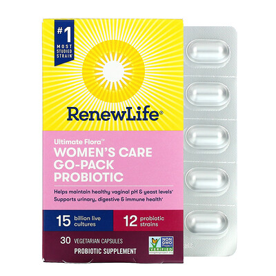 

Renew Life Ultimate Flora Women's Care Go-Pack Probiotic 15 Billion Live Cultures 30 Vegetarian Capsules