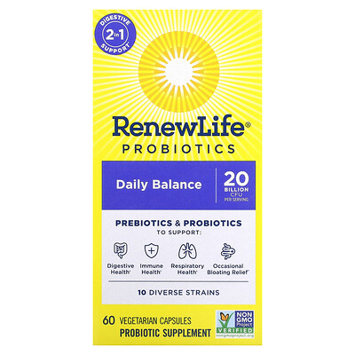 

Renew Life Probiotics Daily Balance 60 Vegetarian Capsules