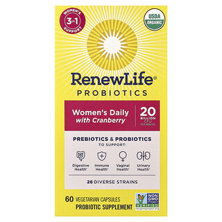 Renew Life, Probiotics, Women's Daily with Cranberry, 60 Vegetarian Capsules