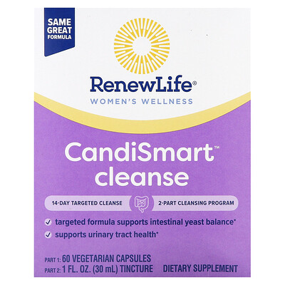 Renew Life  CandiSmart Cleanse  14-Day Targeted Cleanse  2-Part