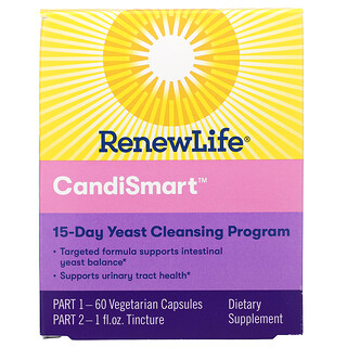 Renew Life, CandiSmart（カンディスマート）、15日間酵母クレンジングプログラム、2部プログラム