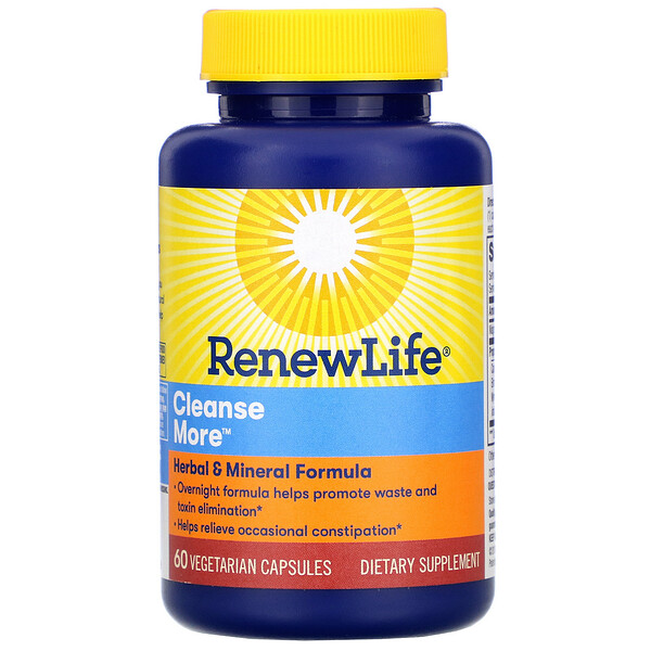 Renew Life‏, Cleanse More, מכיל 60 כמוסות צמחוניות