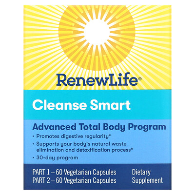 Renew Life Advanced Cleanse Smart 2 флакона по 60 растительных капсул в каждом