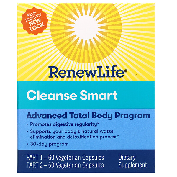 Renew Life‏, Cleanse Smart, 2 Bottles, 60 Vegetarian Capsules Each
