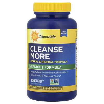 Renew Life, Cleanse More™, Suplemento para favorecer la regularidad intestinal, 100 cápsulas vegetales