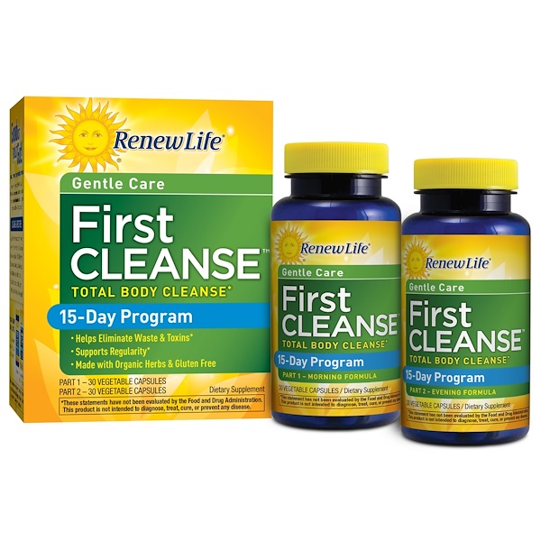Renew Life, 젠틀 케어, 퍼스트 클렌즈, 2 병, 각 베지터블 캡슐 30 알 - iHerb.com Renew Life, 젠틀 케어, 퍼스트 클렌즈, 2 병, 각... 