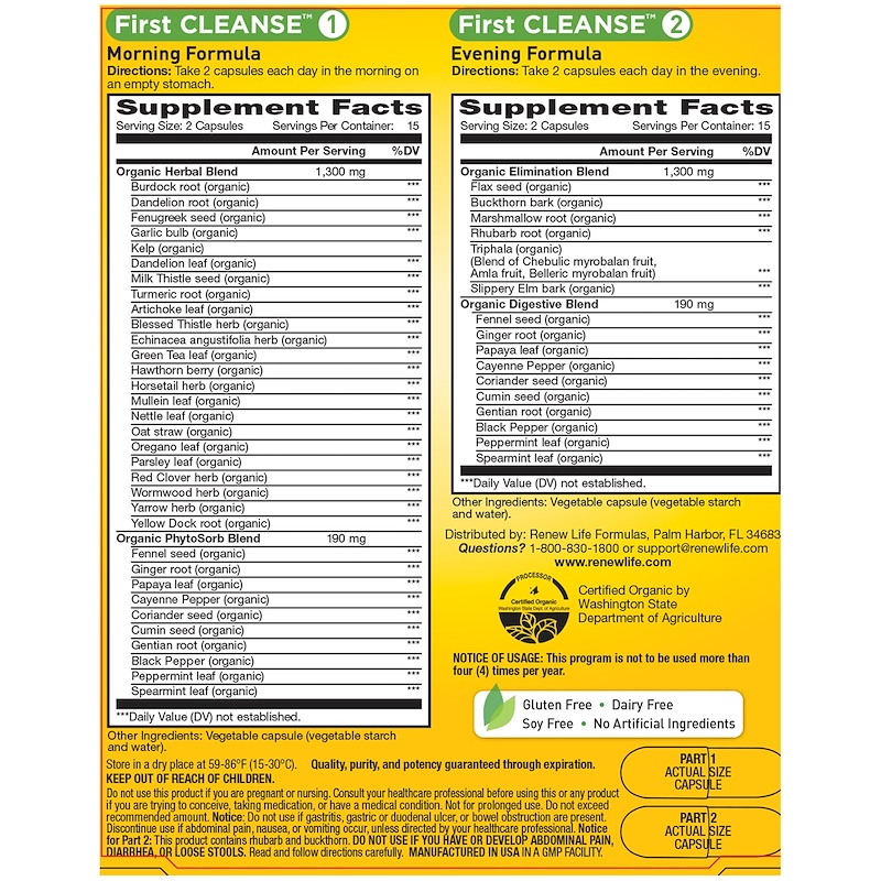 Renew Life, Gentle Care, First Cleanse, 2 Bottles, 30