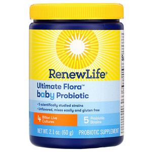 Ренев Лифе, Ultimate Flora Baby Probiotic, 4 Billion Live Cultures, 2.1 oz (60 g) отзывы покупателей