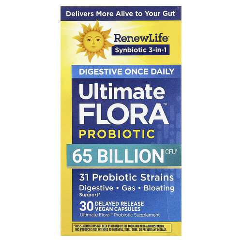 Renew Life, Ultimate Flora™, Digestive Once Daily Probiotic, Probiotikum für die Verdauung, 30 vegane Kapseln mit verzögerter Freisetzung