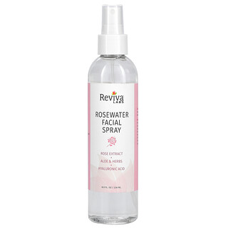 Reviva Labs, Pulverizador facial de Água de rosas, 8 onças (236 ml)