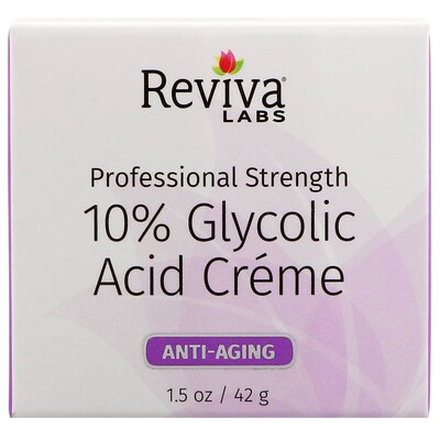 Reviva Labs Крем с гликолевой кислотой 10%, омолаживающий, 42 г (1,5 унции)