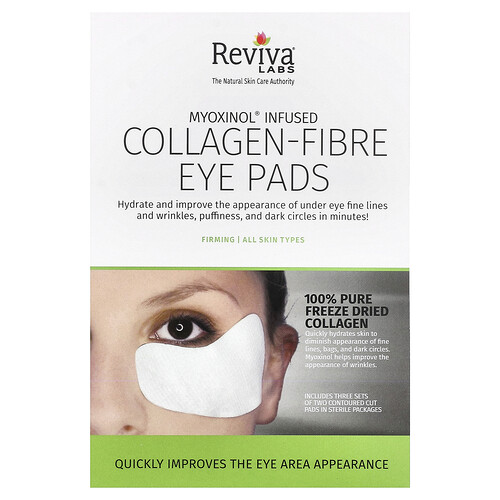 Reviva Labs, Collagen-Fibre Eye Pads, Kollagen-Faser-Augenpads, alle Hauttypen, 3 Sätze
