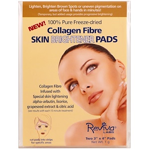 Отзывы о Ревива Лабс, Collagen Fibre Skin Brightener Pads, 2 Pads, 3″ x 4″ Each