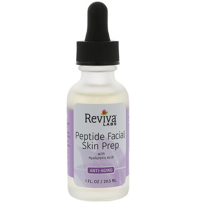 Reviva Labs Пептидный раствор для кожи лица с гиалуровновой кислотой, противовозрастной, 29, 5 мл  - купить со скидкой