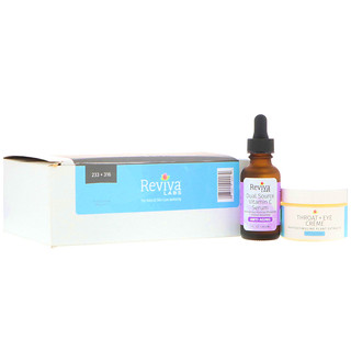 Reviva Labs, Сыворотка с витамином C из разных источников для шеи и глаз, 2 продукта