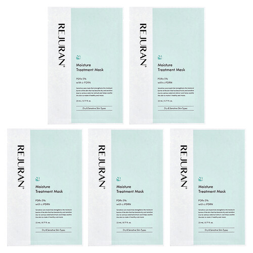 Rejuran, Moisture Treatment Beauty Masks, Trockene & empfindliche Haut, 5 Blatt, je 23 ml