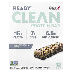 Clean Protein Bar, чорний шоколад із морською сіллю, 12 батончиків по 56 г