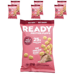 Protein Puffs, рожева гімалайська морська сіль, 6 пакетиків по 88 г