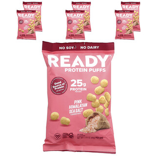 Ready, Protein Puffs, Pink Himalayan Sea Salt, 6 Bags, 3.1 oz (88 g) Each