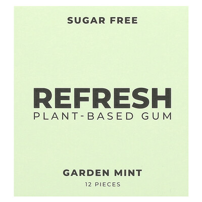 Refresh Gum  Plant-Based Gum  Garden Mint  12 Pieces