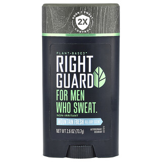 Right Guard, Antitranspirante/desodorante a base de plantas, Para hombres, Frescura de montaña, 73,7 g (2,6 oz)