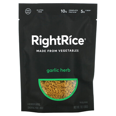 RightRice Сделано из овощей, чеснок и травы, 198 г (7 унций)
