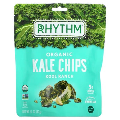 Rhythm Superfoods Органические чипсы из капусты, Kool Ranch, 57 г (2 унции)