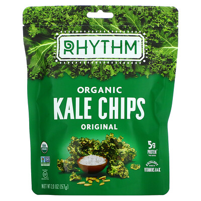 Купить Rhythm Superfoods Органические чипсы из капусты, оригинальные, 57 г (2 унции)