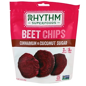 Rhythm Superfoods, Свекольные чипсы, Корица и кокосовый сахар, 1,4 унции (40 г)