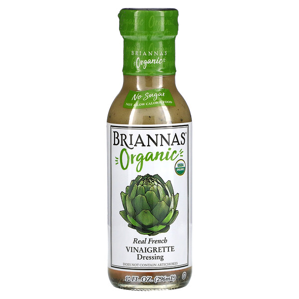 Briannas, Organic Real French Vinaigrette Dressing, 10 fl oz (296 ml)