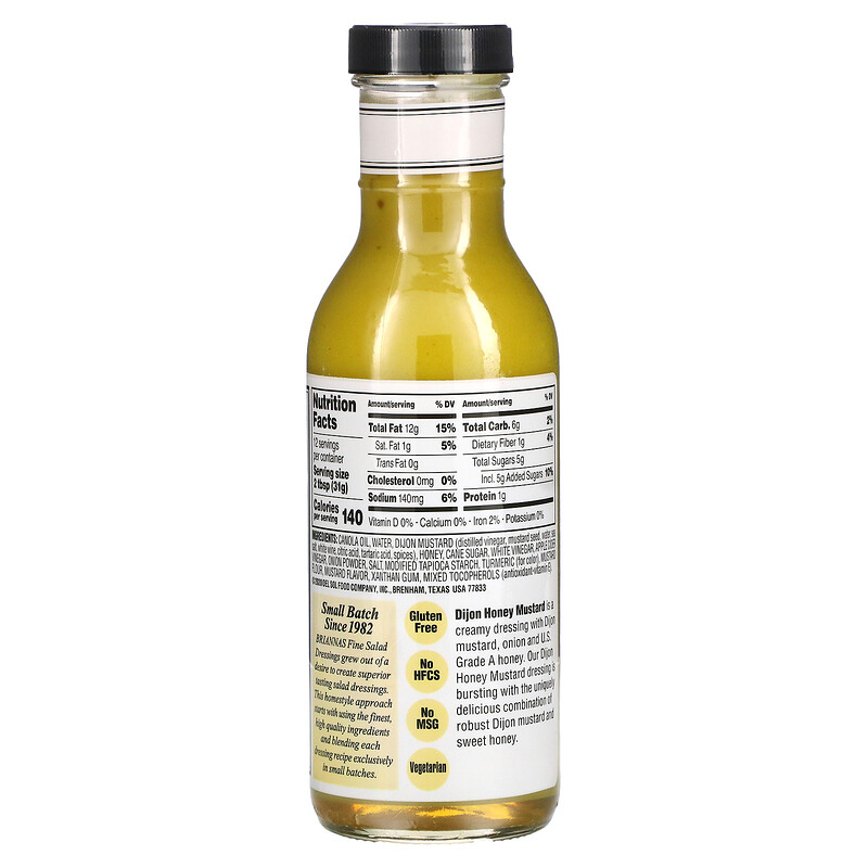 Briannas, Home Style, Dijon Honey Mustard Dressing, 12 fl oz (355 ml)