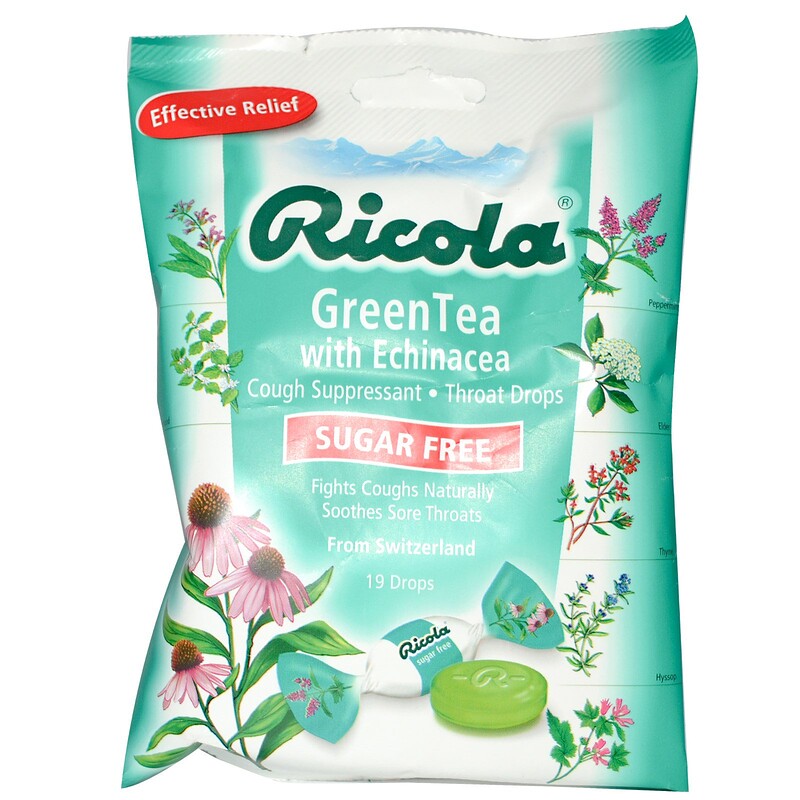 Ricola, Green Tea with Echinacea, Sugar Free, 19 Drops iHerb