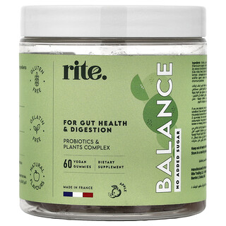 rite., Balance Gummies, Apple, 60 Vegan Gummies