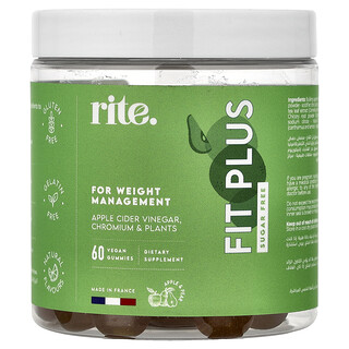 rite., Fit Plus Gummies, Apple & Pear, 60 Vegan Gummies