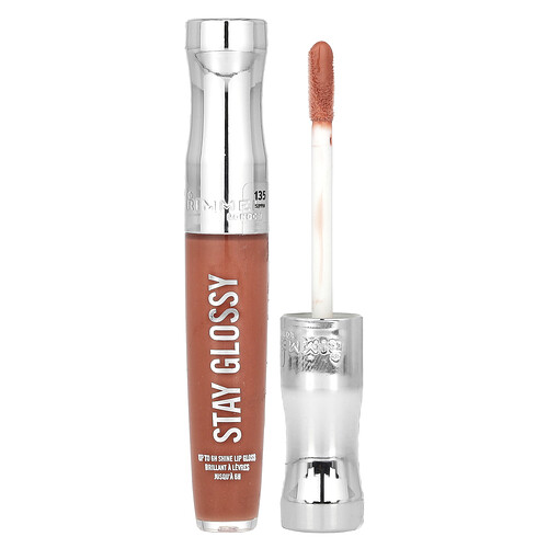 Rimmel London, Stay Glossy Lip Gloss, glänzender Lipgloss, 135 Sippin, 5,5 ml (0,18 fl. oz.)