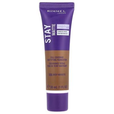 Rimmel London  Stay Matte  Full Coverage Mattifying Foundation  506 Deep Noisette  1 fl oz (30 ml)