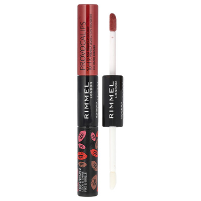 Rimmel London  Provocalips  16HR Kiss Proof Lip Color  750 Heart Breaker  0.14 fl oz (4 ml) / 0.1 fl oz (3 ml)