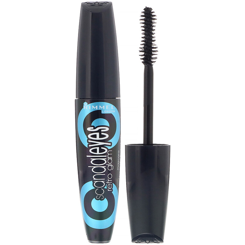 Rimmel London, Scandaleyes Retro Glam Mascara, Waterproof, 001 Black, 0