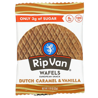 Rip Van Wafels Голландская карамель и ваниль, 33 г (1,16 унции)