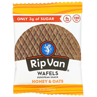 Rip Van Wafels мед и овес, 33 г (1,16 унции)