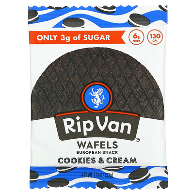 Rip Van Wafels Вафли, печенье и сливки, 33 г (1,16 унции)