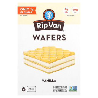 Rip Van Wafels, Obleas, Vainilla, 6 paquetes, 22 g (0,78 oz) cada uno